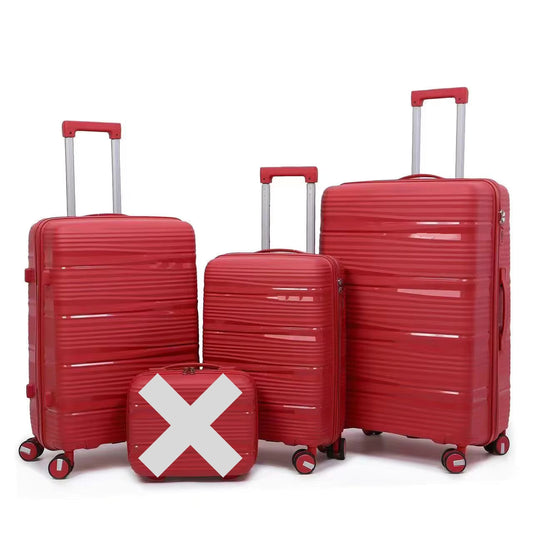 SET OF 3 RED SILICONE LUGGAGE (WAVE)