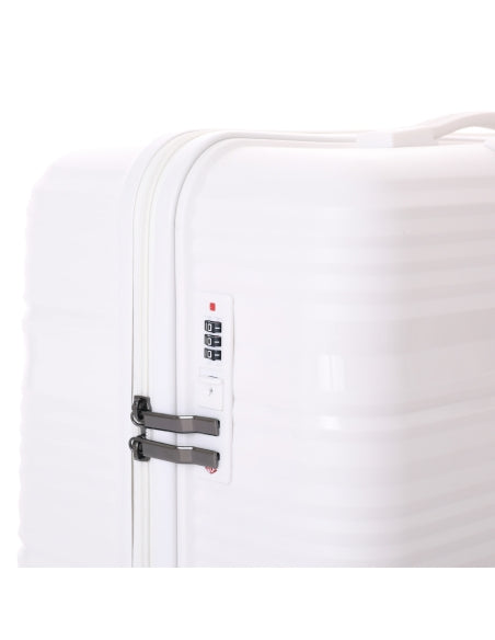 SET OF 3 WHITE SILICONE LUGGAGE (WAVE)