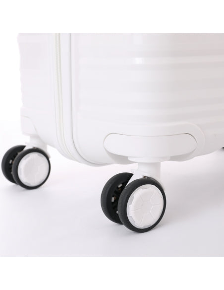 SET OF 3 WHITE SILICONE LUGGAGE (WAVE)