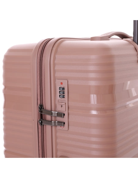 SET OF 3 ROSE GOLD SILICONE LUGGAGE (WAVE)