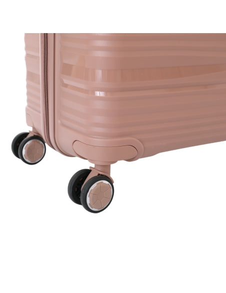 SET OF 3 ROSE GOLD SILICONE LUGGAGE (WAVE)