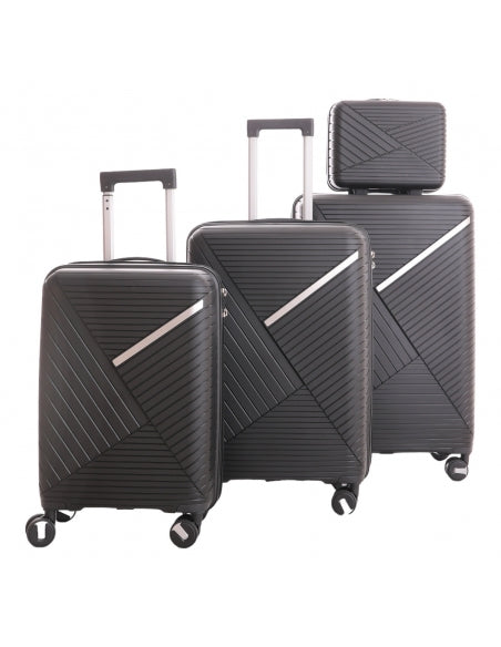 LOT DE 4 BAGAGES EN SILICONE NOIR 