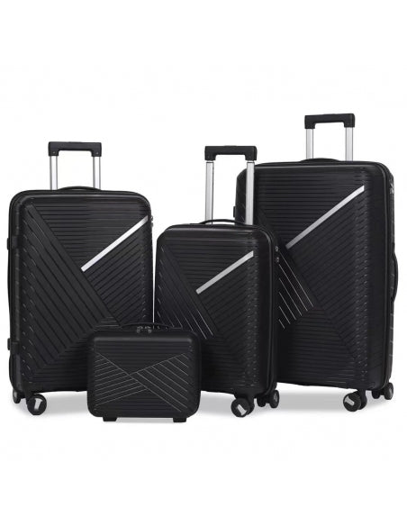 LOT DE 4 BAGAGES EN SILICONE NOIR 