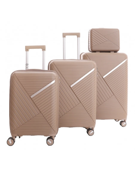 SET OF 4 BEIGE SILICONE LUGGAGE