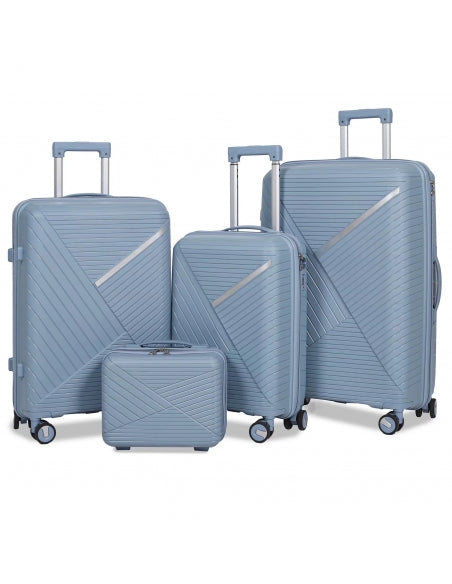 LOT DE 4 BAGAGES EN SILICONE BLEU 